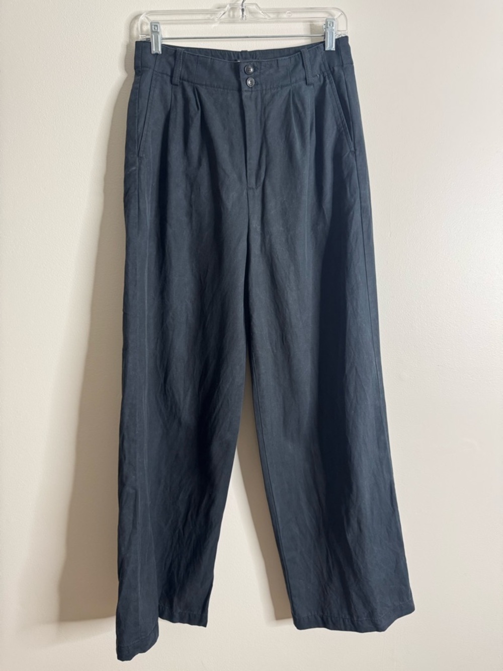Madewell The Harlow Wide-Leg Pant in Drapey Twill Black 4 - Picture 2 of 11